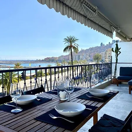 Le Garavan-vue Mer-plage-clim-terrasse * Μεντόν